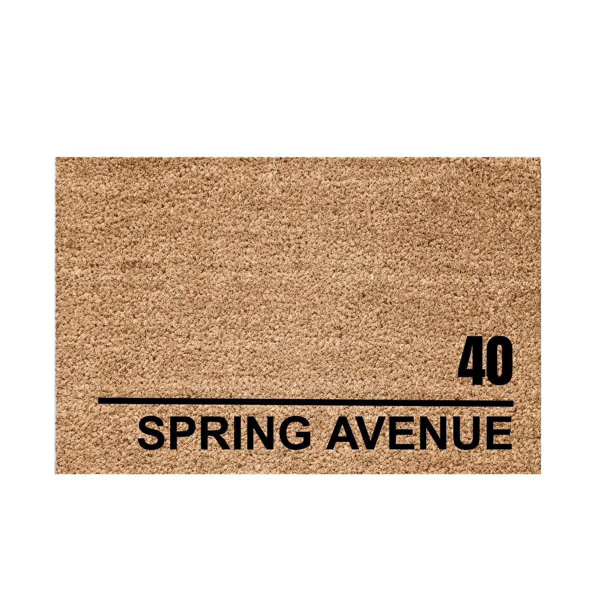 Trendi Personalised Coir Door Mat | Non-Slip Heavy-Duty | Customised Size | Dirt-Trapping | Rustic Outdoor & Indoor | Your Text (House & Street) โ image 1