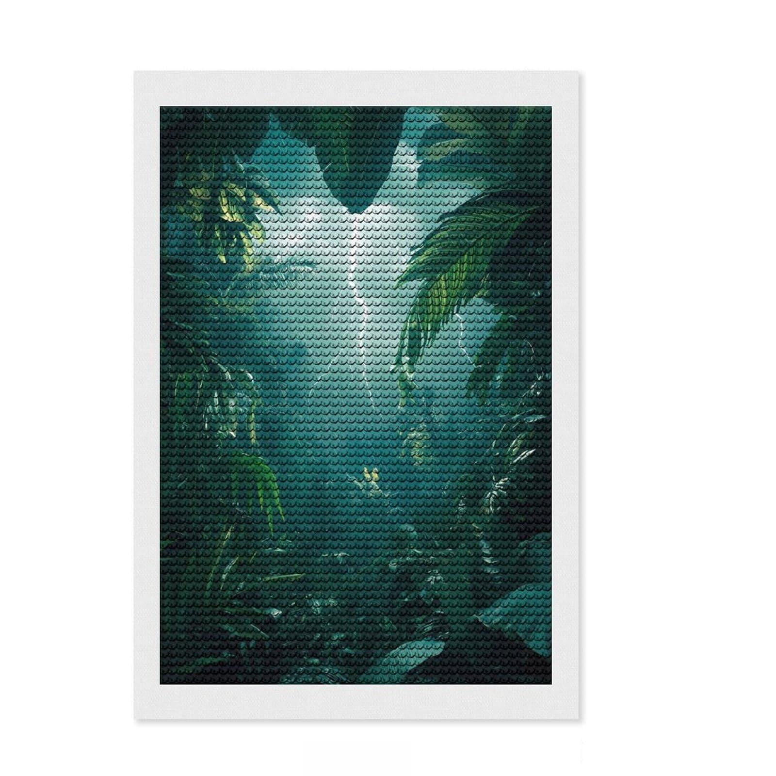 Junmoney Tropical Storm Full Drill Diamond Painting Kit 8"x12", Stress Relief Craft, Round Gems, Full Kit Included, Thoughtful Present