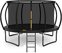 Vista 10 de 10FT 12FT 14FT 15FT 16FT Outdoor Trampoline with Enclosure Net, Heavy Duty Yard Trampolines, ASTM Approval Recreational Trampolines for Kids and