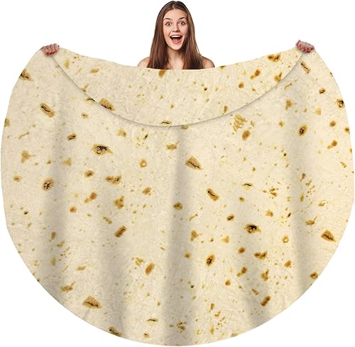 Manta de tortilla tamaño adulto gigante de doble cara para niños, divertida y realista, manta personalizada, regalo novedoso para todos, franela