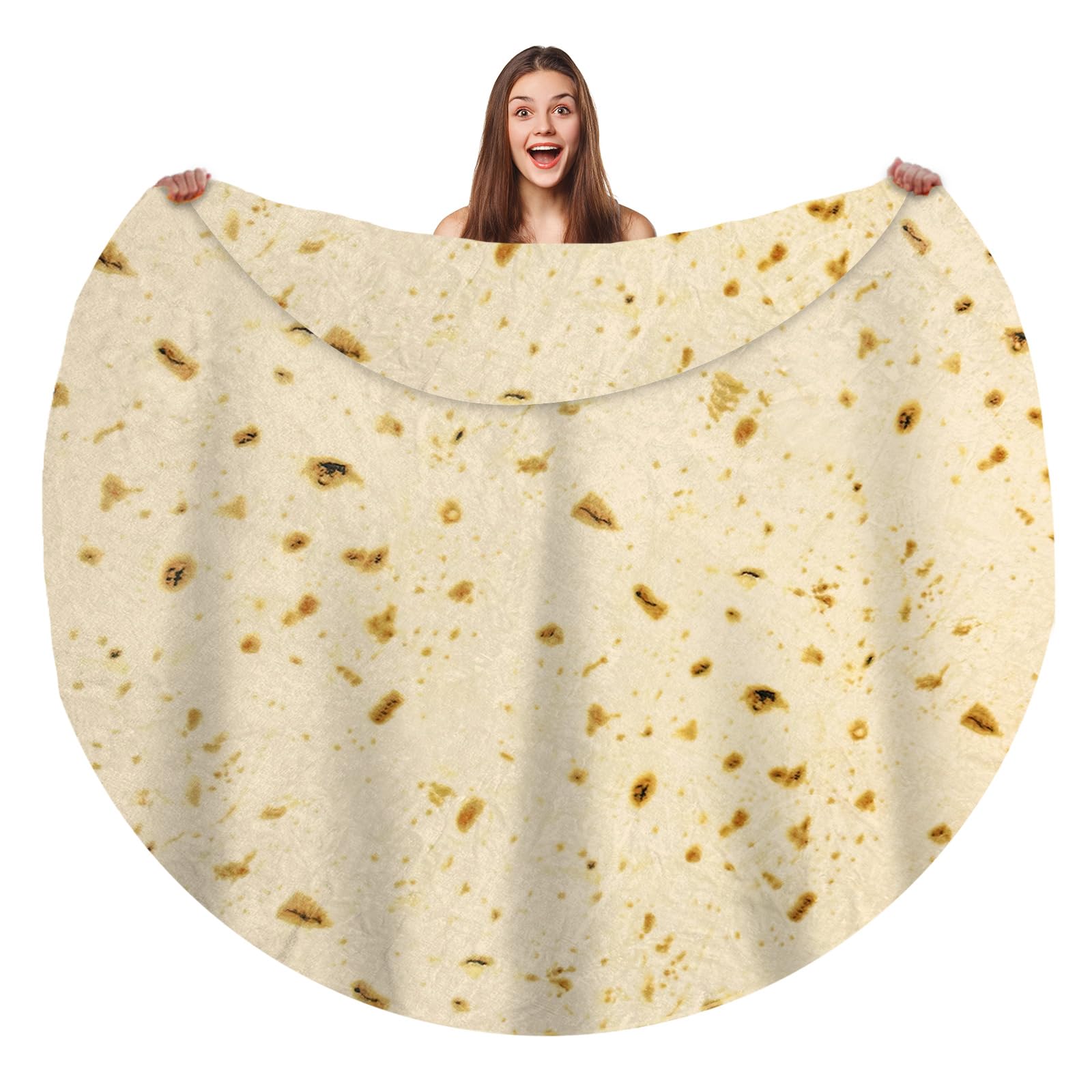 Bcareself Tortilla Blanket 2.0 Double Sided Adult Size Giant Double Sided for Kids Funny Realistic Food Personalized Throw Blanket Novelty Gift Taco