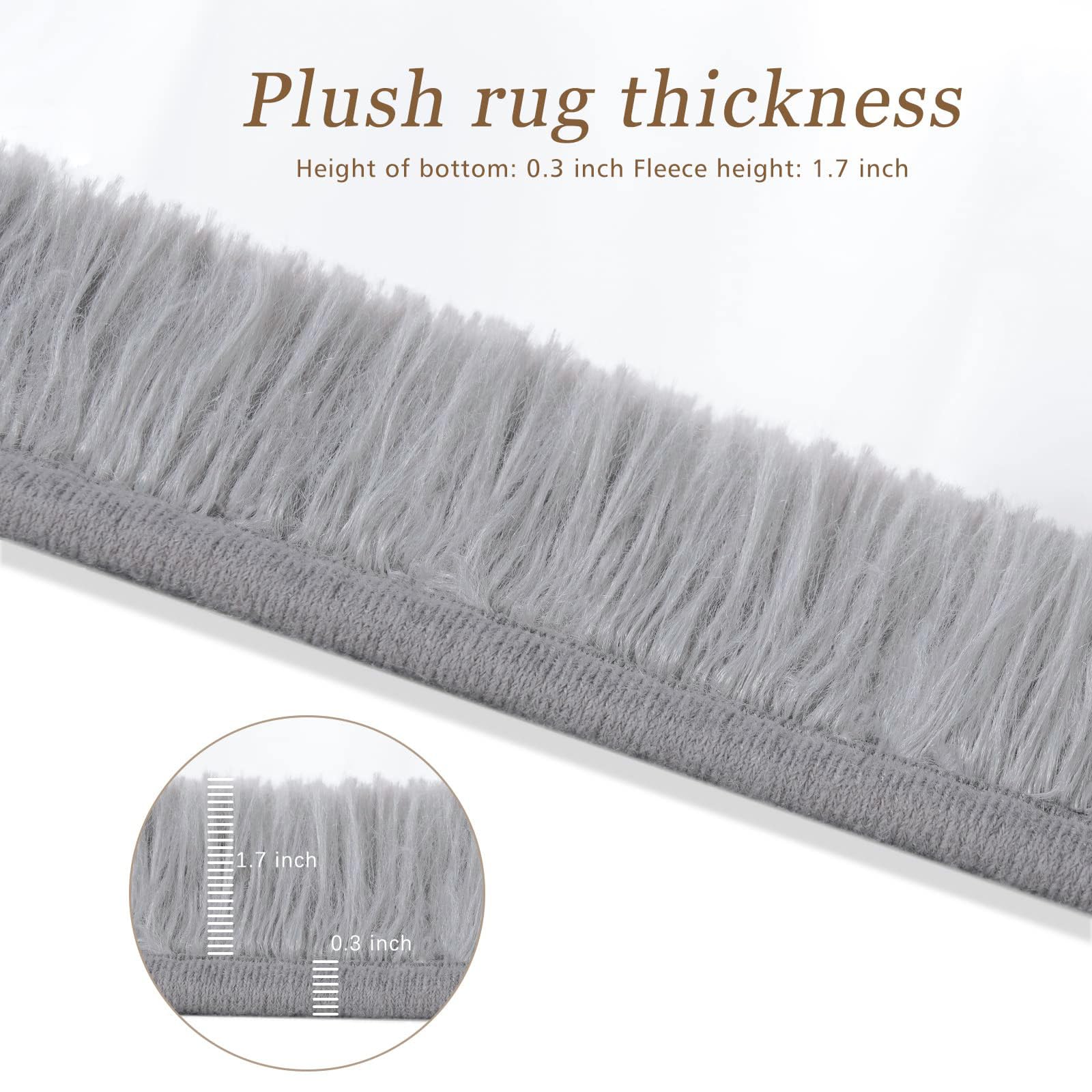 KING DARE Flauschiger Hochflor-Läufer – Superweich, Rutschfest, Cremeweiß Für Schlafzimmer & Wohnzimmer