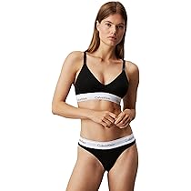 Calvin Klein Donna Slip Brasiliana Cotone Elasticizzato, Nero (Black), S