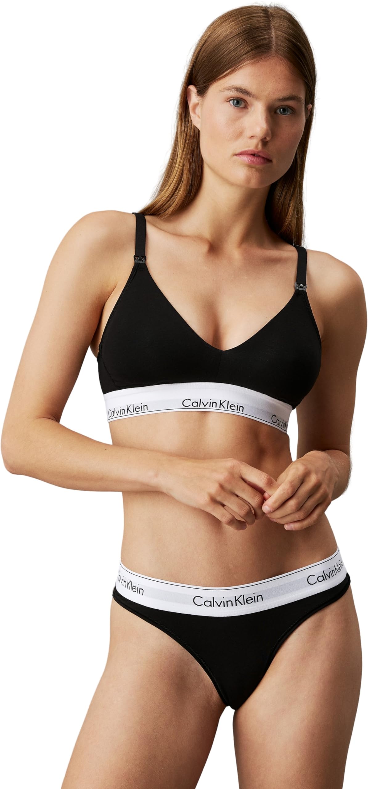 Calvin Klein Women Brazilian Brief Stretch Cotton, Black (Black), L