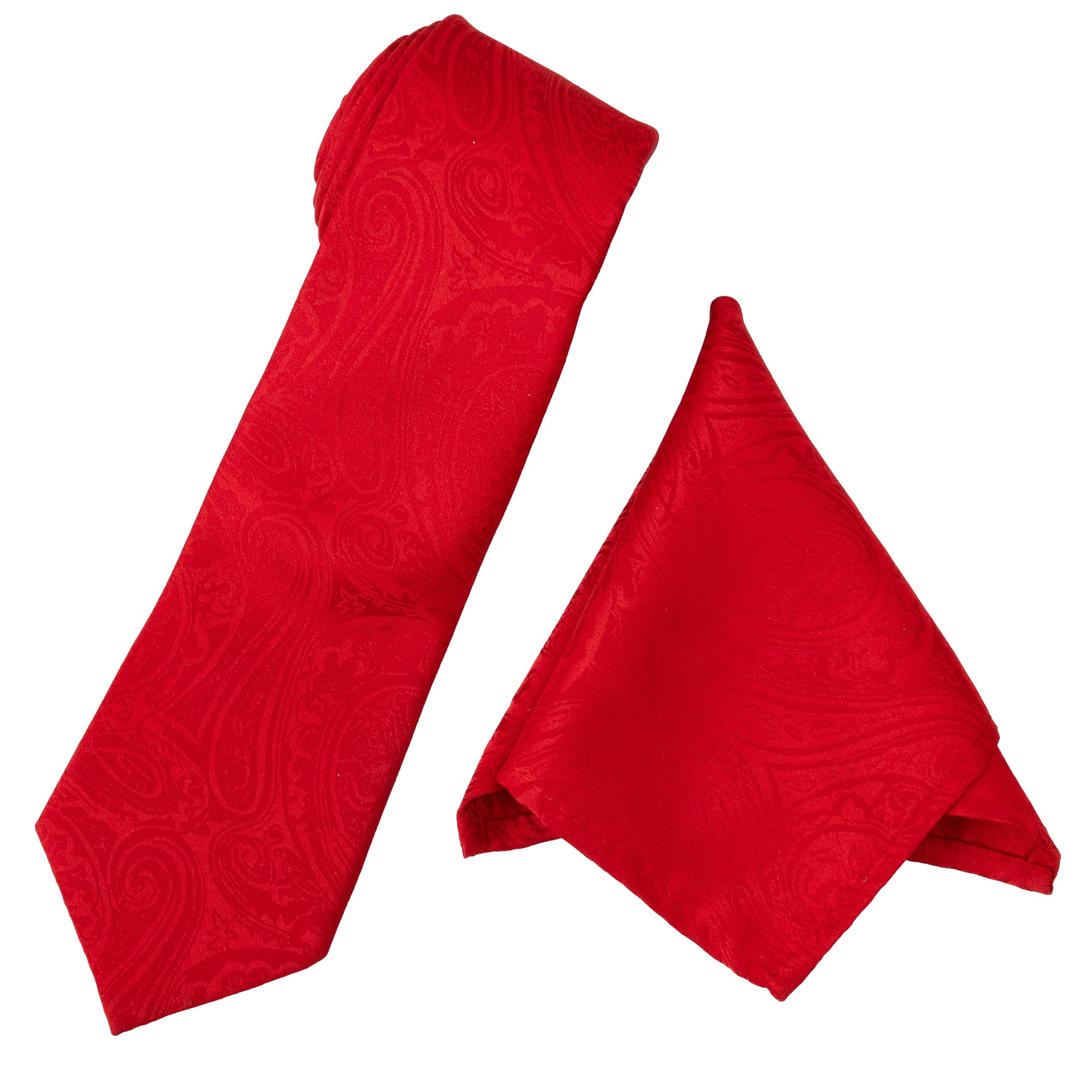 Men's MicroSatin Red Tie & Pocket Square-image-13
