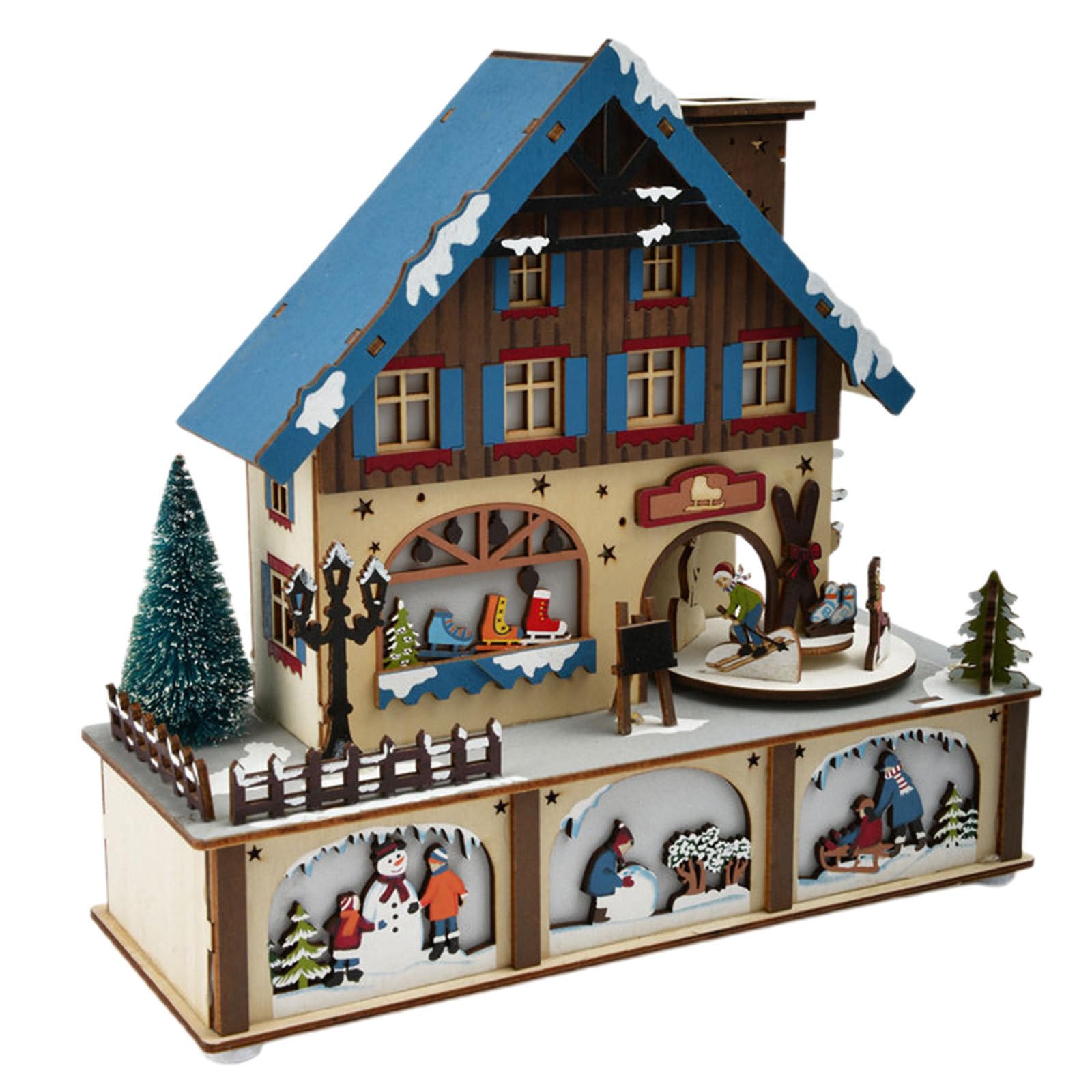 TOYANDONA Leuchtendes Weihnachtsdorfhaus mit Led, Aa Batterie