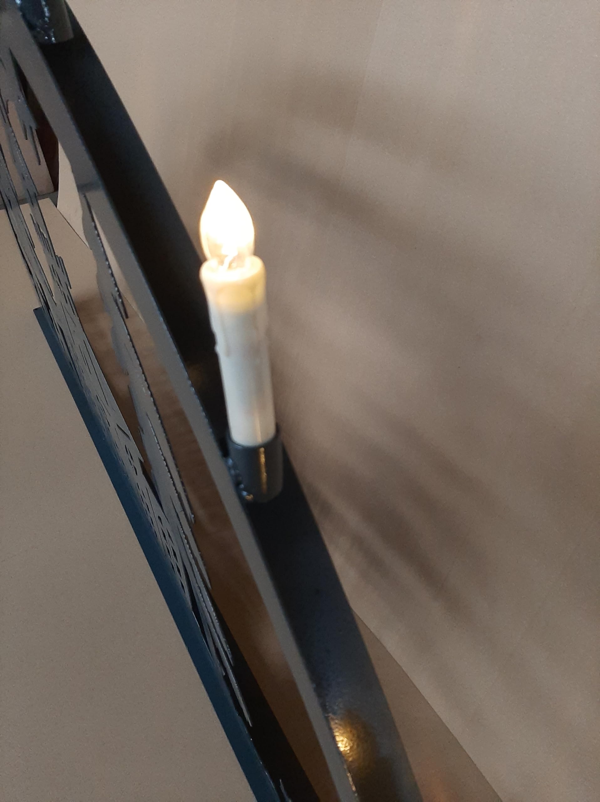 XXL Schwibbogen für Garten oder Fenster 91 cm hoch 163 cm breit mit Beleuchtung, Timer, Flackern, für Außen