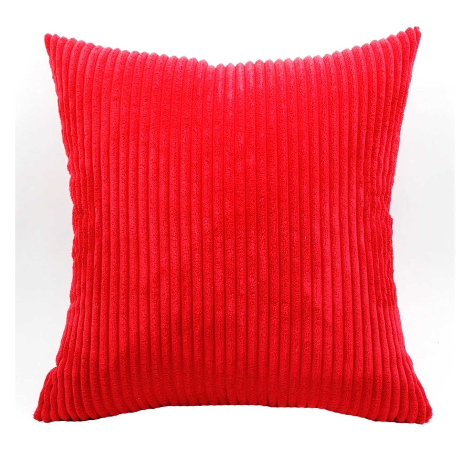 BFLCWSTD Cushion Covers Corduroy Striped Throw Pillow Cover Solid Color Cushion Home Decor(Red,50X70CM)