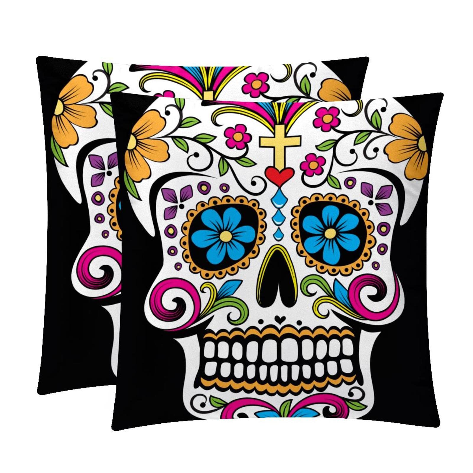 Housse de coussin lombaire fleur crâne pour soulager le bas du dos
