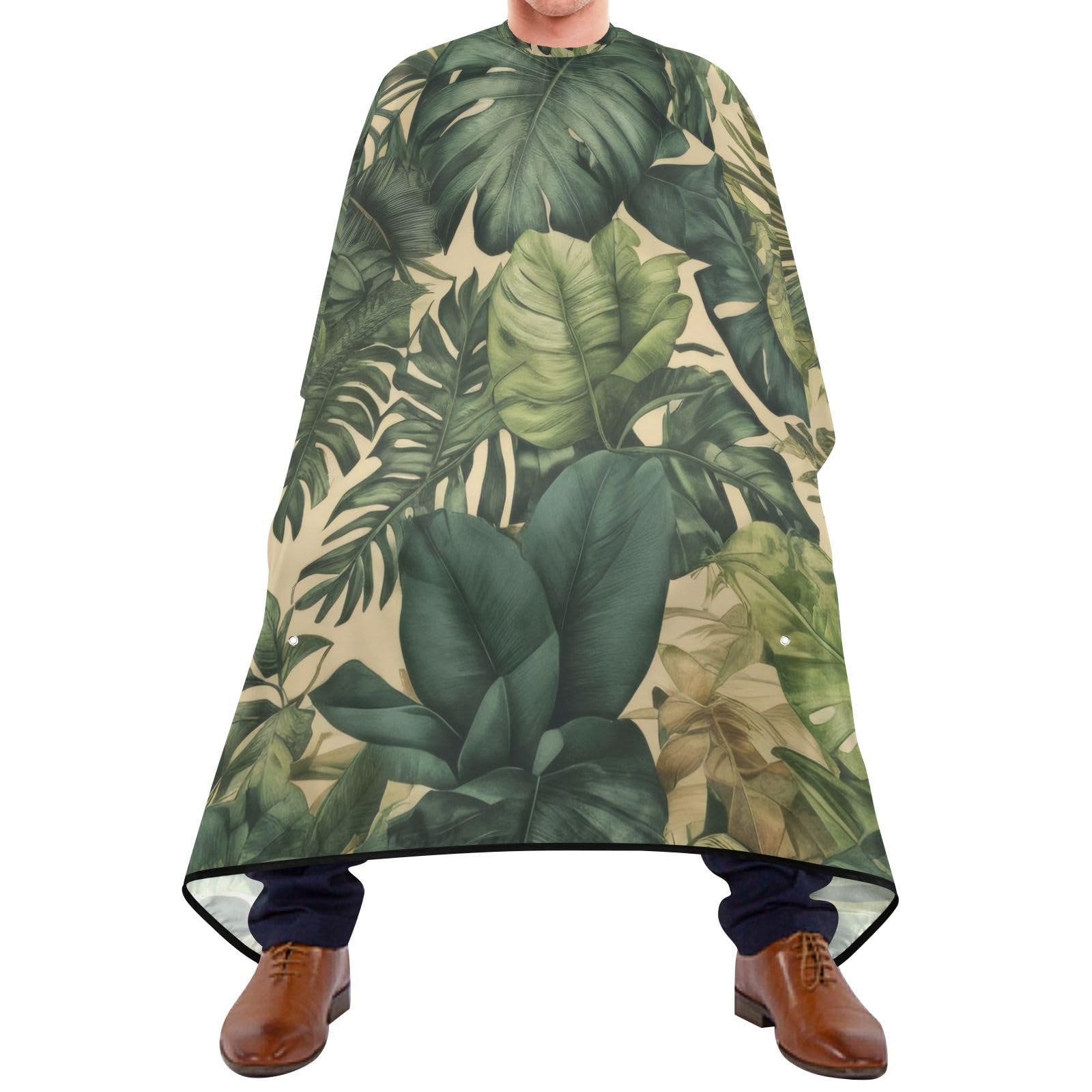 Hezely Palm Tree Leaves Hawaii Art Hair Dye Cape, Barber Cape for Adults,Waterproof Salon Cape,Waterproof Hairdressing Styling Hair Cutting, 65