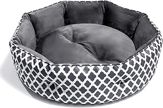 CatRomance Panier Chat, Lit pour Chat de Lavable en Machine, Coussin pour Chat Chien Double Face Coussin Intérieur Apaisant avec Base Antidérapant pour Un Sommeil Amélioré (S-Gris foncé)