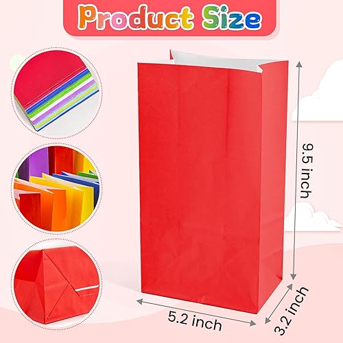 Miniatura 6 de CGHHUI 24 bolsas de regalo de papel kraft, 8 pequeñas bolsas de papel de colores, bolsas de regalo para cumpleaños, Navidad, fiesta, boda, baby