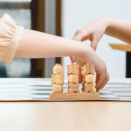 Miniatura 4 de Kisangel Juego de mesa con punta de madera 3D para niños y adultos, juego de mesa familiar, juego de mesa de estrategia de madera, 1 juego
