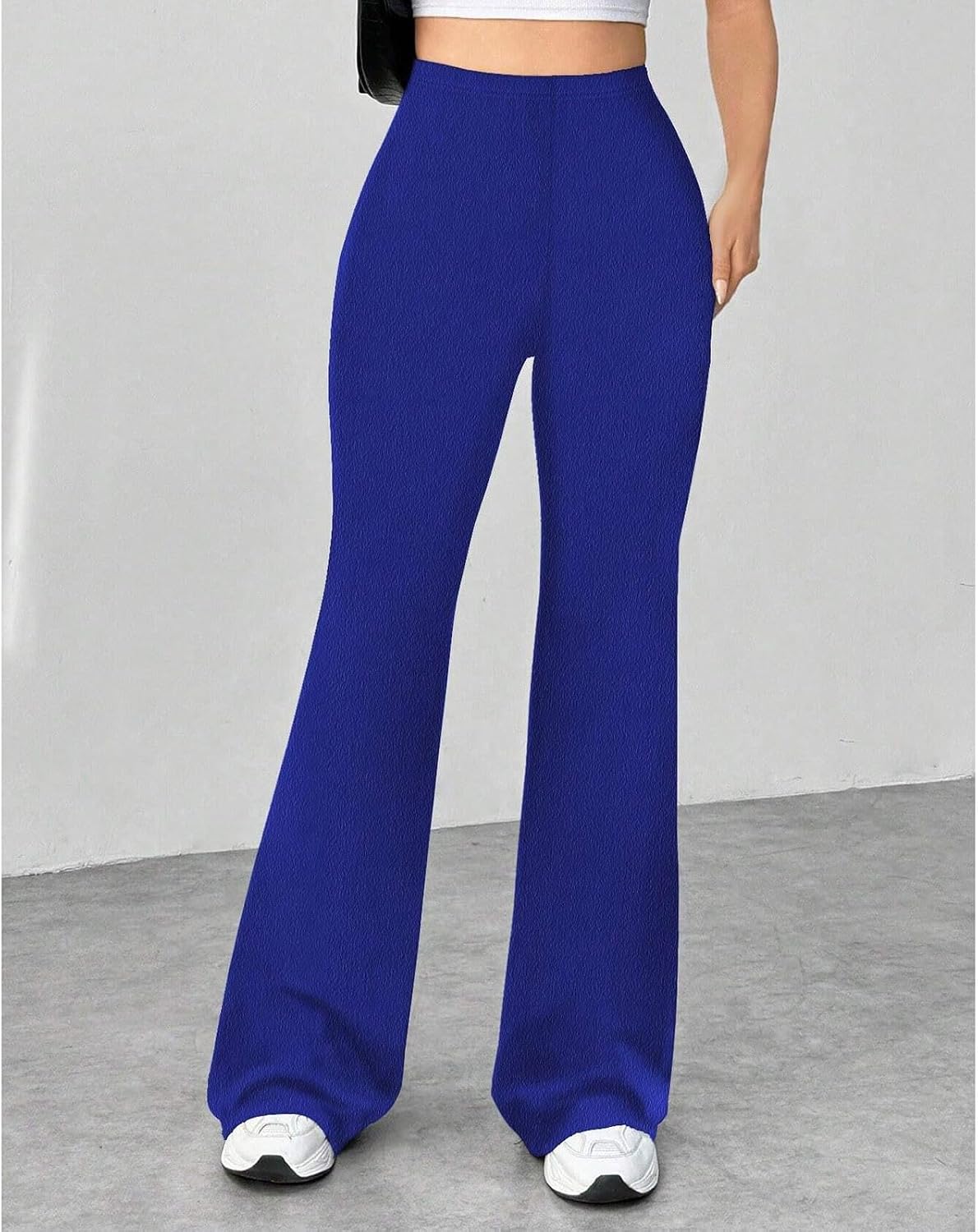 Woman Casual Fashion Flared Pants Tight Stretchy Straight Leg Pants High Waisted Comfy Streetwear Trousers