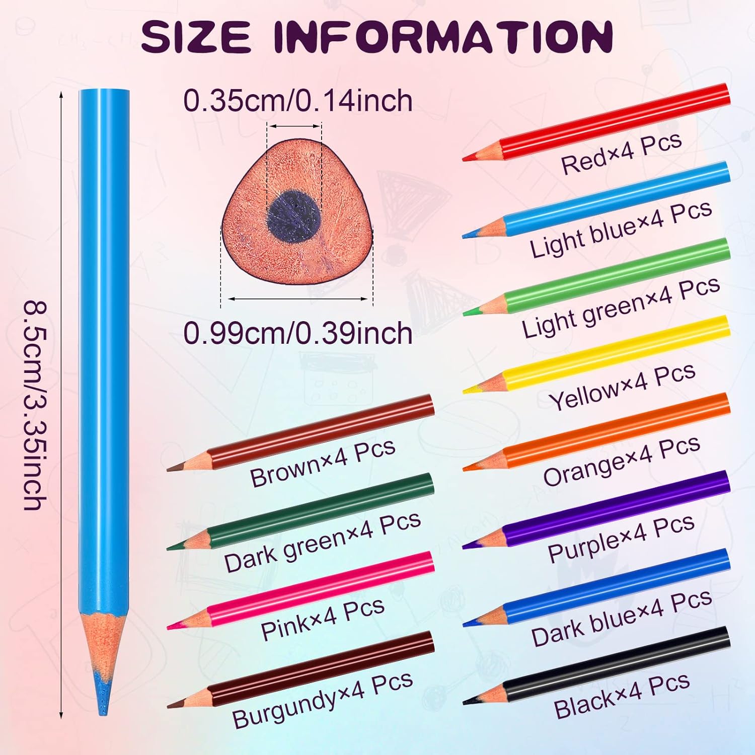 Nezyo 48 Pieces Short Fat Colored Pencils for Kids Pre Sharpened Triangle Color Pencils Triangular Wooden Pencils for Preschoolers Beginners Toddlers Students Drawing Doodling : Office Products