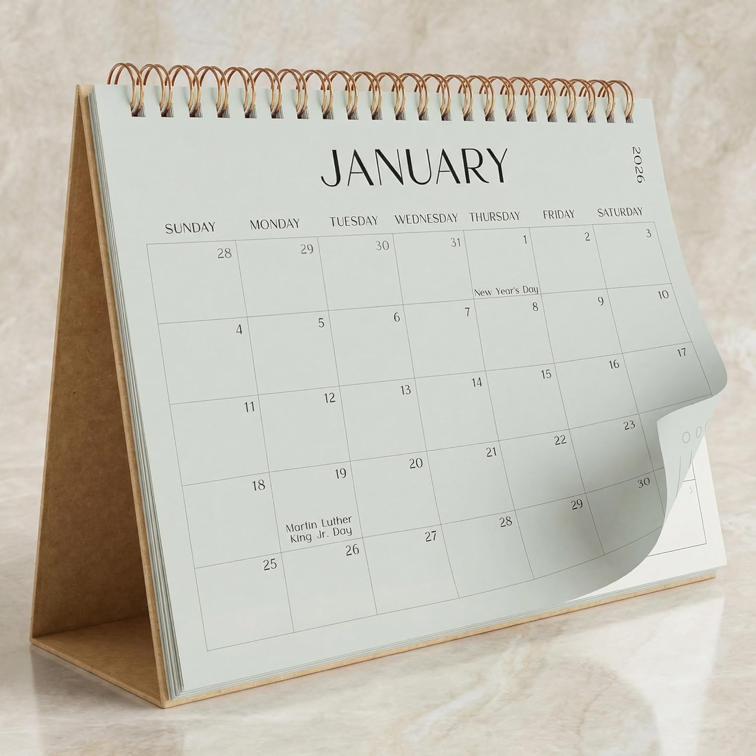Aesthetic Desk Calendar 2026-2027 - Runs from January 2026 until July 2027 - Beautiful Small 26-27 Flip Desktop Calendar for Easy Organizing
