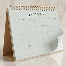 Aesthetic Desk Calendar 2026-2027 - Runs from January 2026 until July 2027 - Beautiful Small 26-27 Flip Desktop Calendar for Easy Organizing