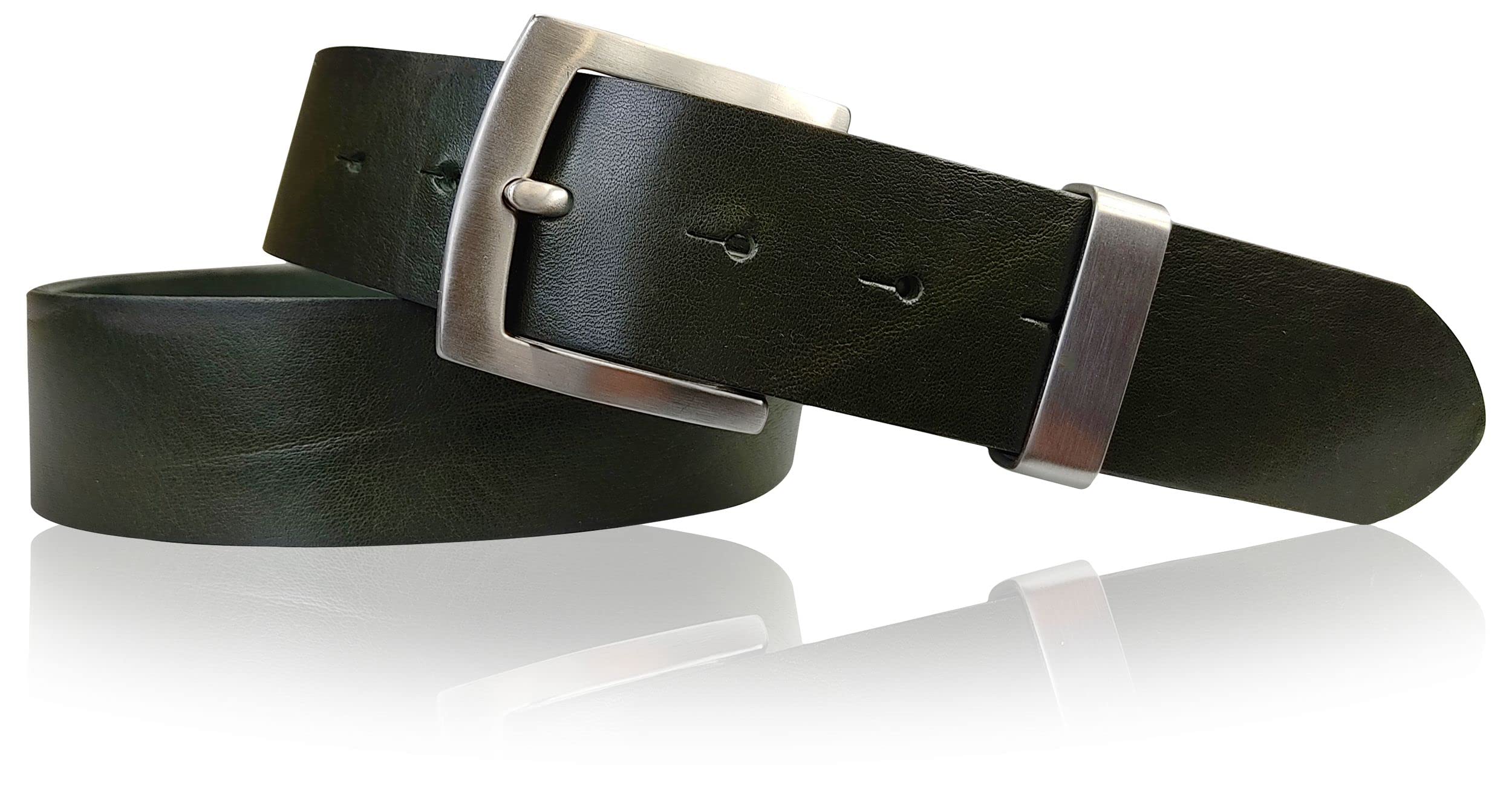 FronhoferBest Patina® Leather Belt Stainless Steel Buckle, 4 cm / 1.57'' 18693