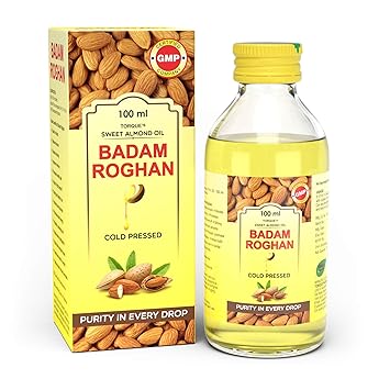 Torques Badam Roghan Oil ? Sweet Almond Oil 100% Pure and Cold Pressed For Hair and Skin-100ml (Pack of 1)