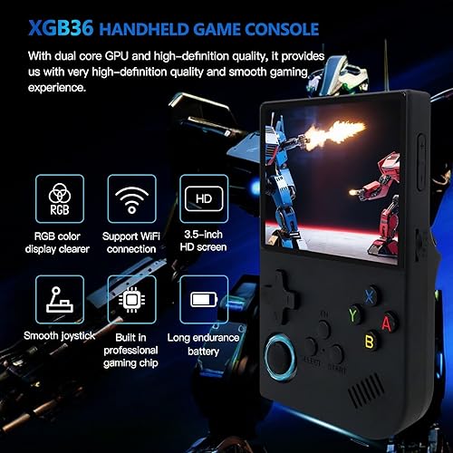 Miniatura 3 de Consola de juegos portátil XGB36 64G, consola de juegos clásica integrada de 15000 juegos, pantalla de visualización de 3.5 pulgadas, dispositivo de