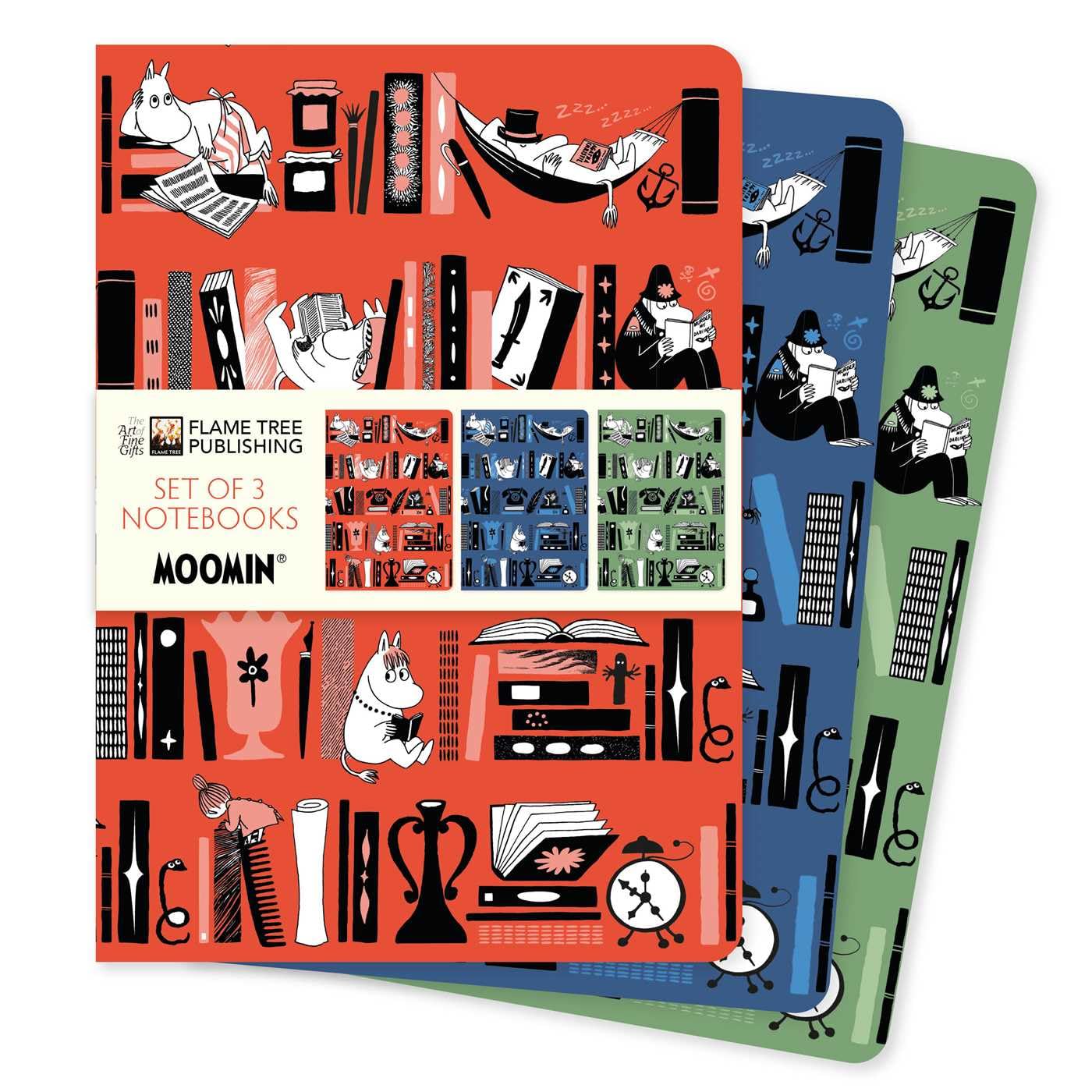Moomin Bookshelves Set of 3 Standard Notebooks (Notebook / blank book)