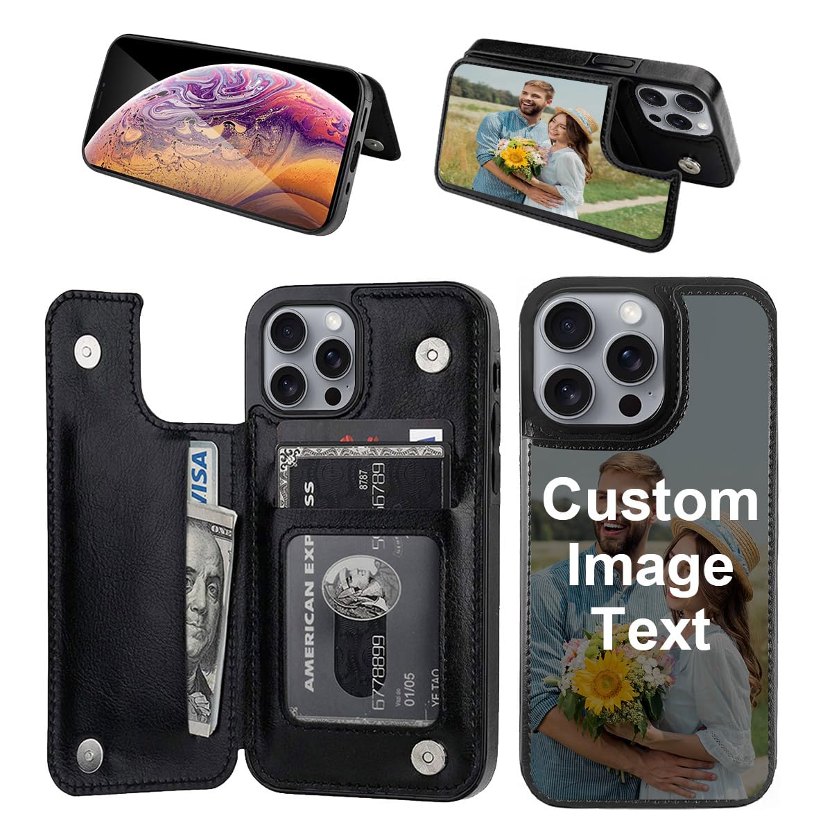 Amazon.com: Custom Wallet Phone Case for iPhone 17/16/15/14/13/12