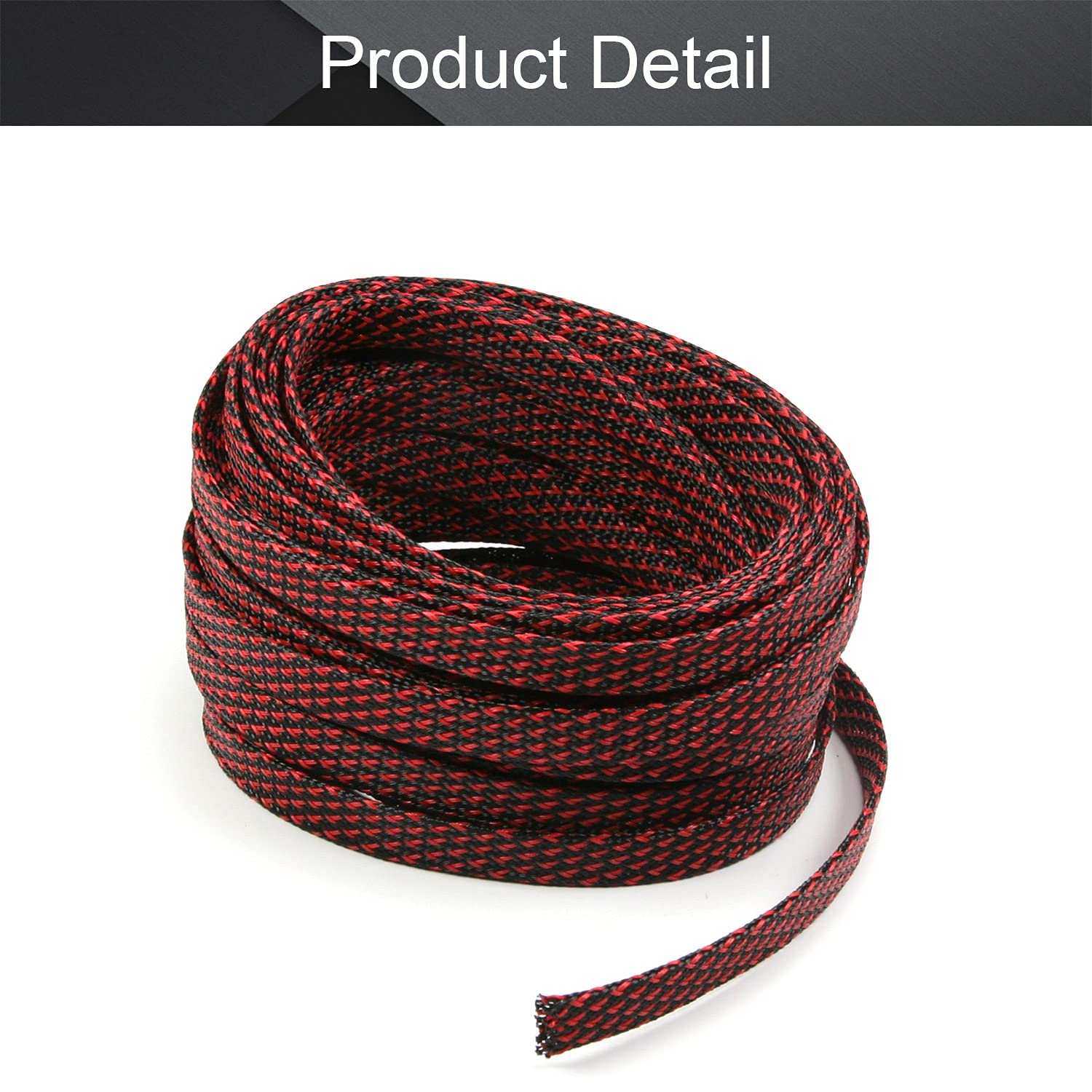 Othmro Gaine Tressée Extensible 5m De Long, 8 Mm De Large, Bleu, Convient Aux Câbles D'alimentation, Aux Câbles Audio-Vidéo, Aux Câbles De Fixation Et D'interconnexion