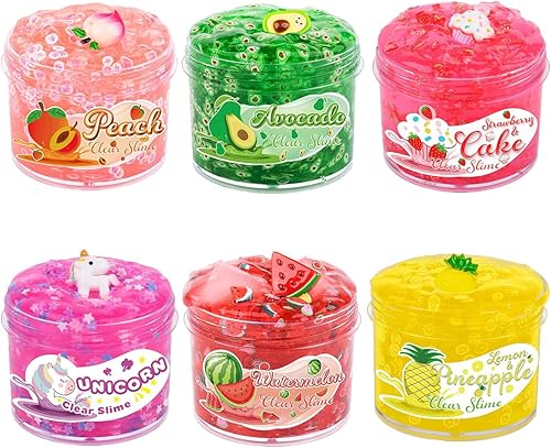 Kayswang Kit de slime de gelatina, paquete de limo de mantequilla, slime elástico crujiente, masilla suave, juguete para aliviar el estrés, regalos