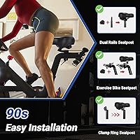 Vista 8 de TONBUX Comfortable Bike Seat for Men Women with Dual Shock Absorbers, Memory Foam Bicycle Seat with Waterproof Cover, Padded Bike Saddle for