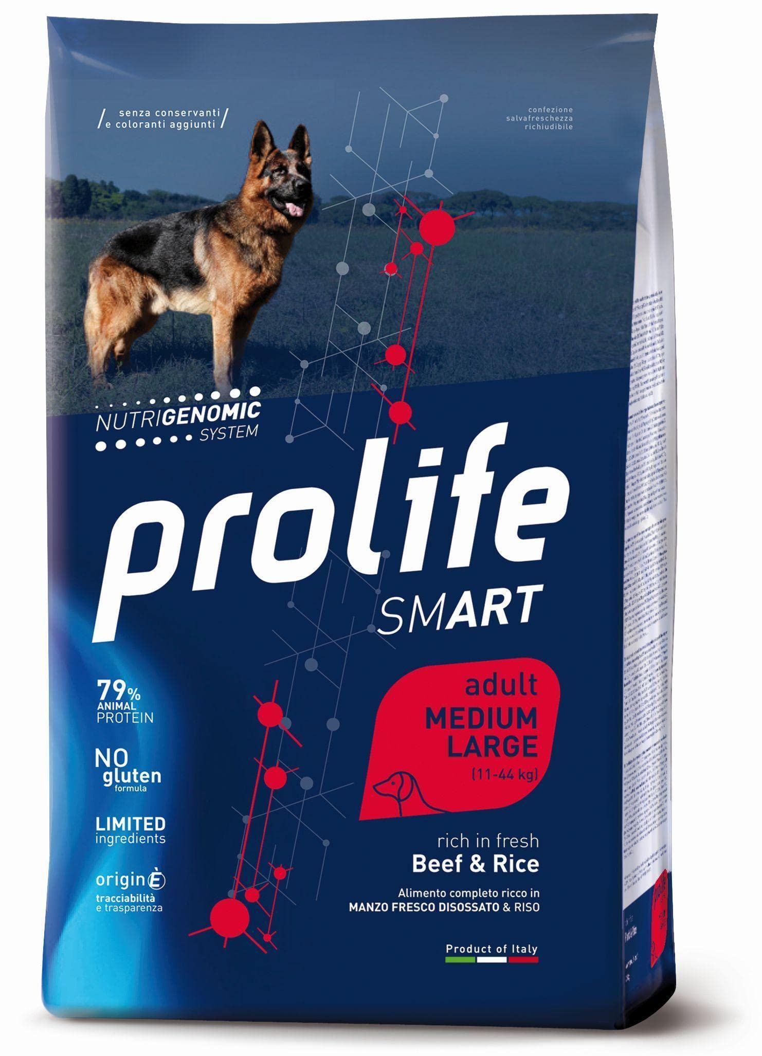 prolife Smart Wołowina Świeża I Ryż Dorosły M/L 12 kg