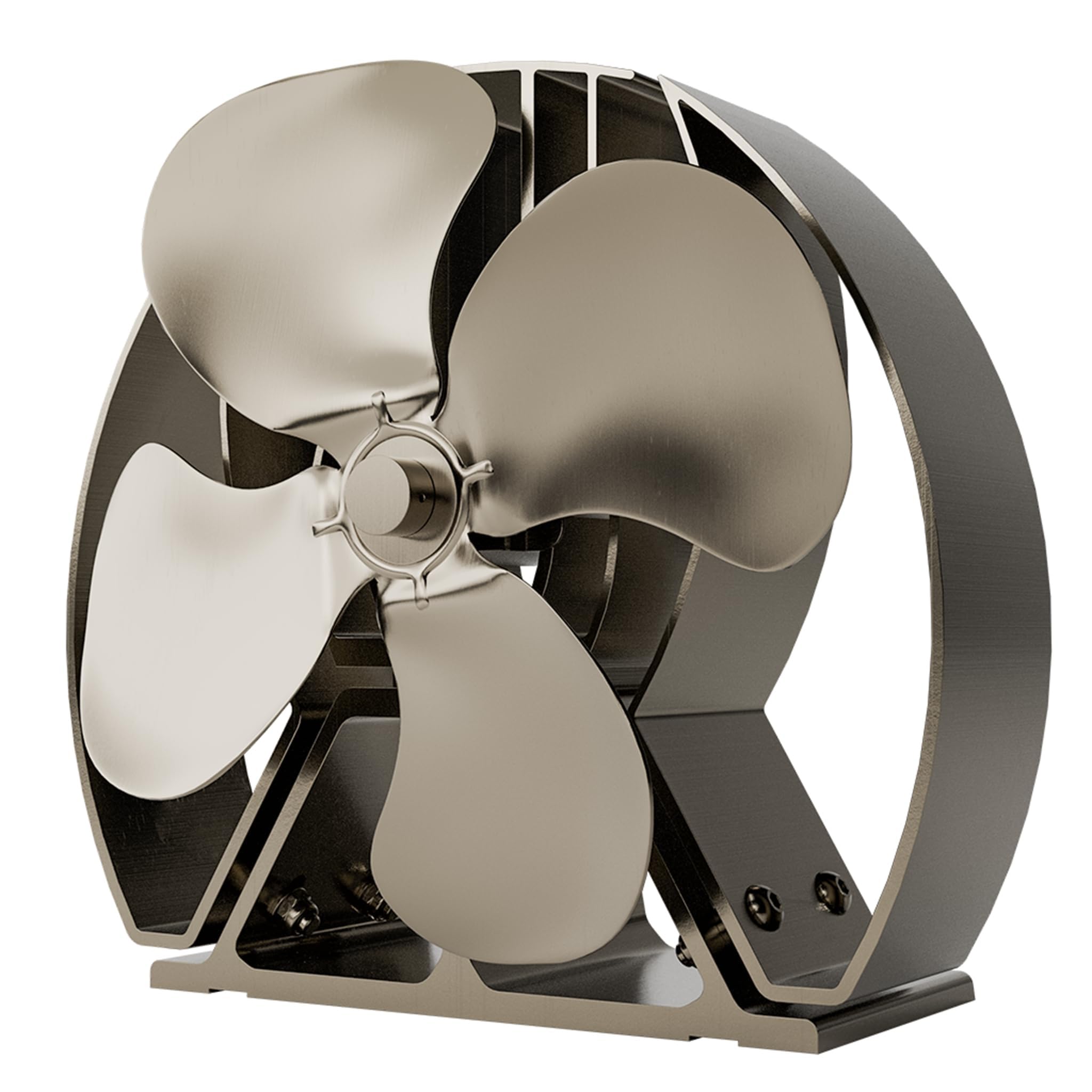 Arrows UK Stove Fan Company Brushed Bronze Viking Air 4-Blade Eco Stove Fan - Self-Powered Heat Circulation for Wood Burners, Log Burners & Fireplaces - Includes Fragrance