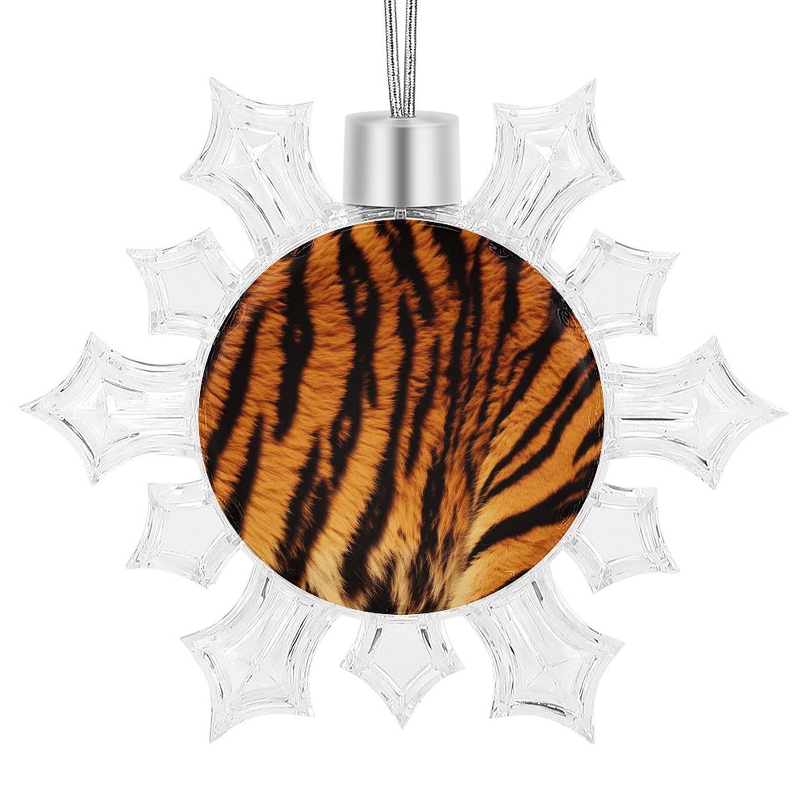 Tiger Striped Pattern Snowflake Decorations,Christmas Decorations，Christmas Indoor Winter Wonderland Decor，Hanging Ornaments for Xmas Tree Winter New Year Party Supplies