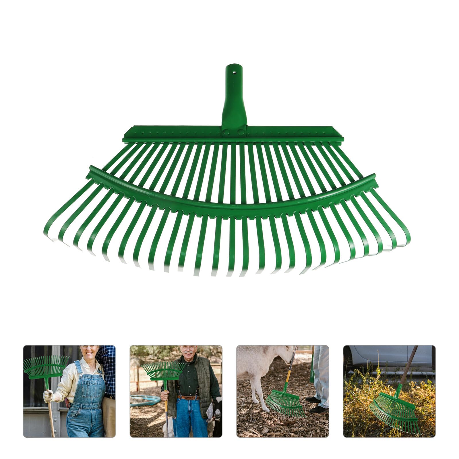 UPKOCH Handrechen aus Kohlenstoffstahl Kleiner Gartenrechen für Laub und Gras Laubharke mit 25 Zinken für Gartenarbeit im Außenbereich