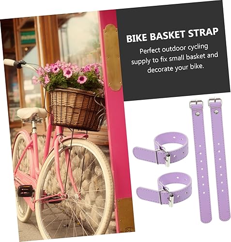 Miniatura 5 de CLISPEED 2 pares de bicicletas para niños, cesta de bicicleta, accesorio de bicicleta, correa de cesta de bicicleta desmontable para manillar de