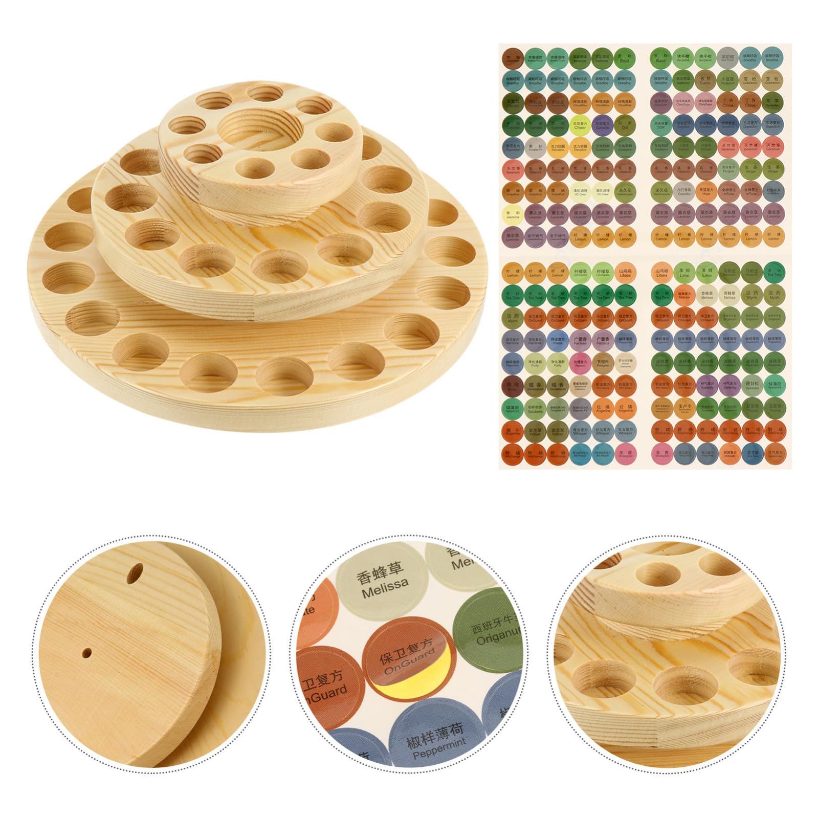 Dreistöckiges Drehbares Holzregal für Ätherische Öle