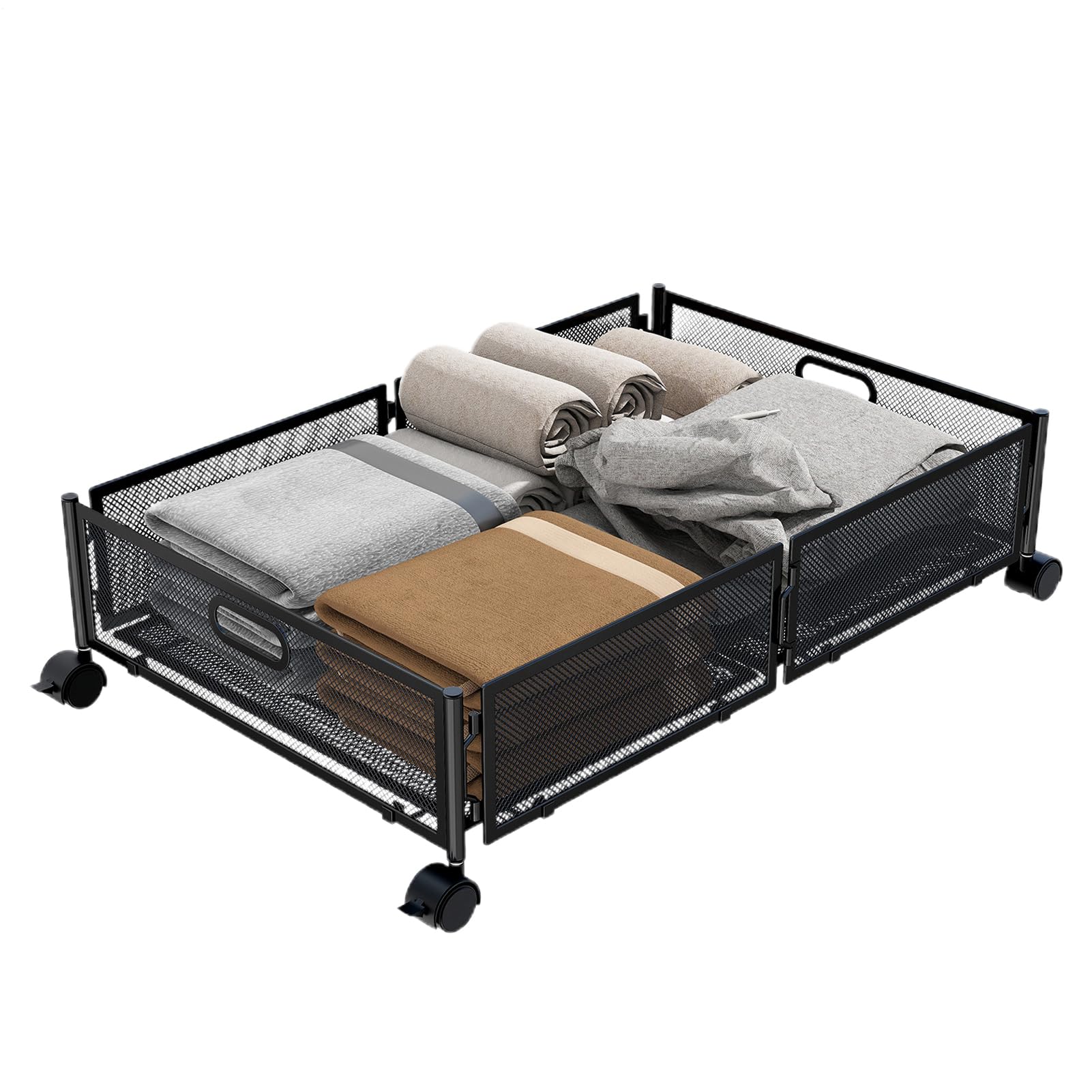 Organizzatore Sotto - Pieghevole, Grande, Pratico | Scatola Di | Stoccaggio Con Ruote Per Scarpe E Abiti Ideali Per Conservare Coperte E Letti Bassi In Piccole Camere Da