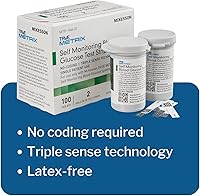 Vista 5 de McKesson True METRIX Tiras de prueba de glucosa en sangre para diabetes [100 tiras] Sistema de autocontrol