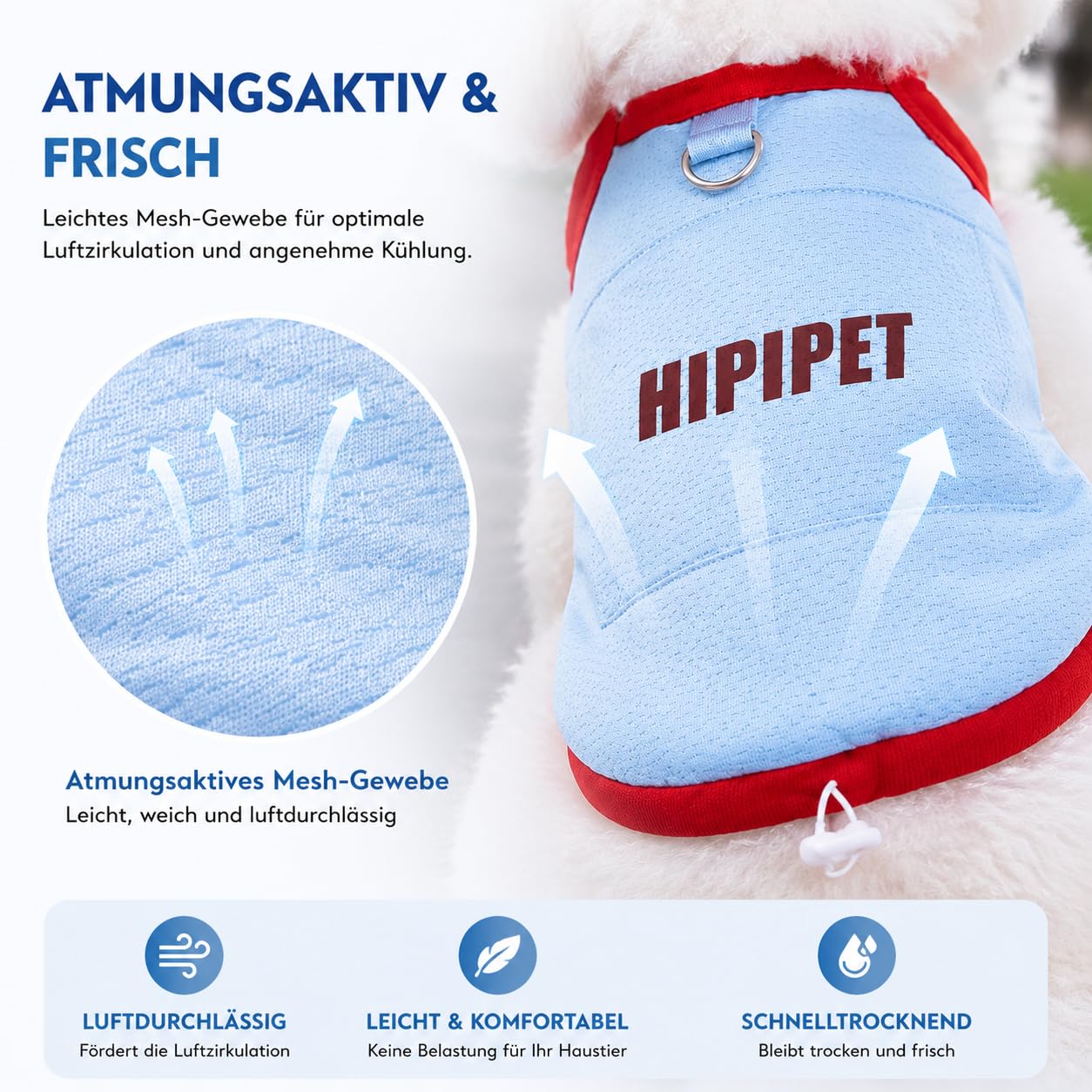 Kühlweste Hund – Sommer Kühljacke mit Ice Pack & Kapuze, Atmungsaktiv, UPF50+ Sonnenschutz, Sonnenschutz Hunde XS–XXL für kleine & mittelgroße Hunde