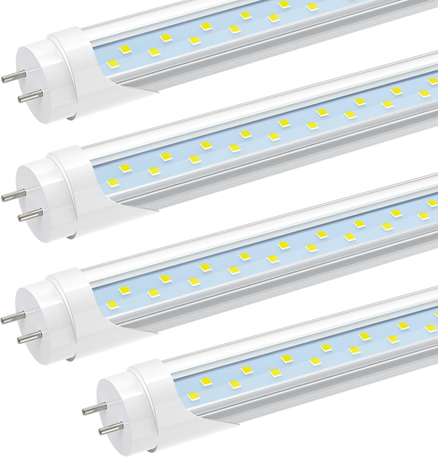 JESLEDT8 LED Type A+B Tube Light 3FT, 2520LM, 18W(45W Equivalent), 6000K, Plug and Play or Ballast Bypass, 36 Inch F30T12 Fluorescent Bulb Replacement, Dual Ended, 36” Lighting Tube Fixture (4-Pack)