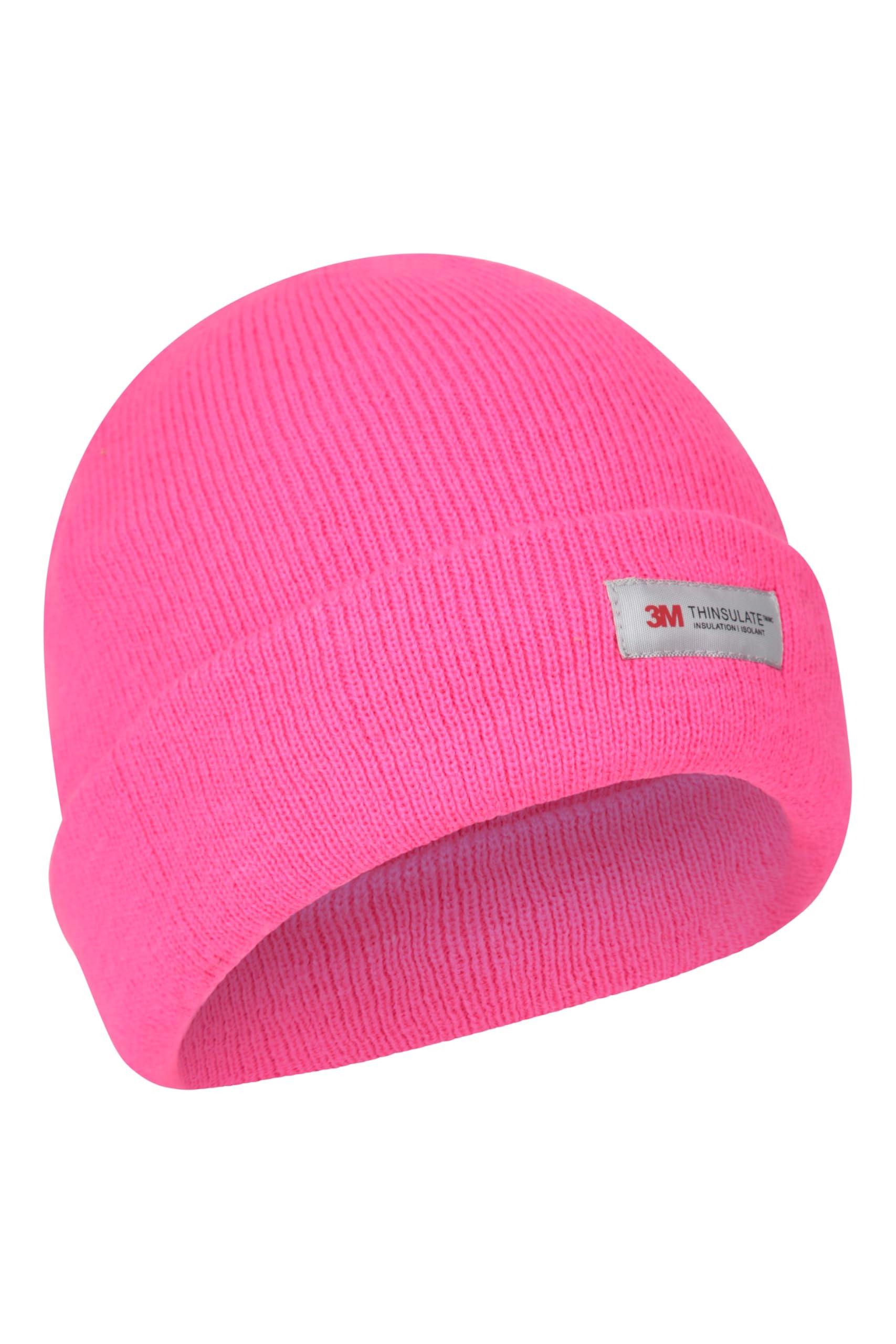 Mountain Warehouse Boys Bright Pink Kids Thinsulate Knitted Beanie - Warm & Cosy, & Girls Hat - Best For Autumn Winter, Walks & Outdoors L