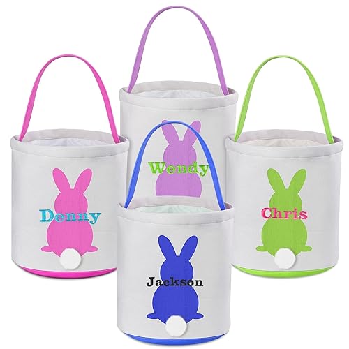 Vista 13 de Cesta de Pascua personalizada, 2 cestas de Pascua VAPCUFF para niños y niñas, cestas de regalo de Pascua, cesta de conejo de Pascua, regalos de 2