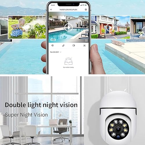 Vista 6 de Byikun Security Camera Outdoor, 2.4GHz Wireless WiFi Camera Home Security System, 1080P Dome Surveillance Cameras 360 View, with Motion Detection