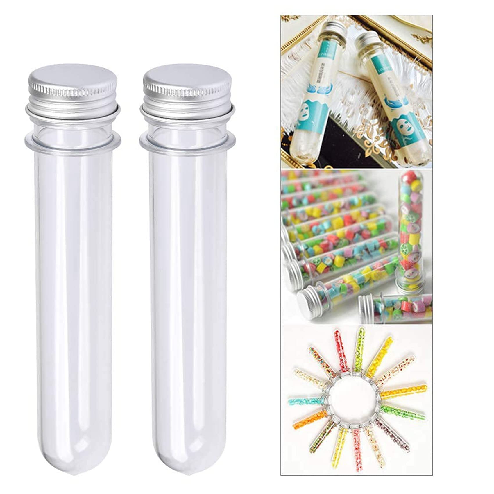90 Provette in Plastica da 40 Ml con Tappi A Vite Provette Trasparenti Riutilizzabili per Contenitori