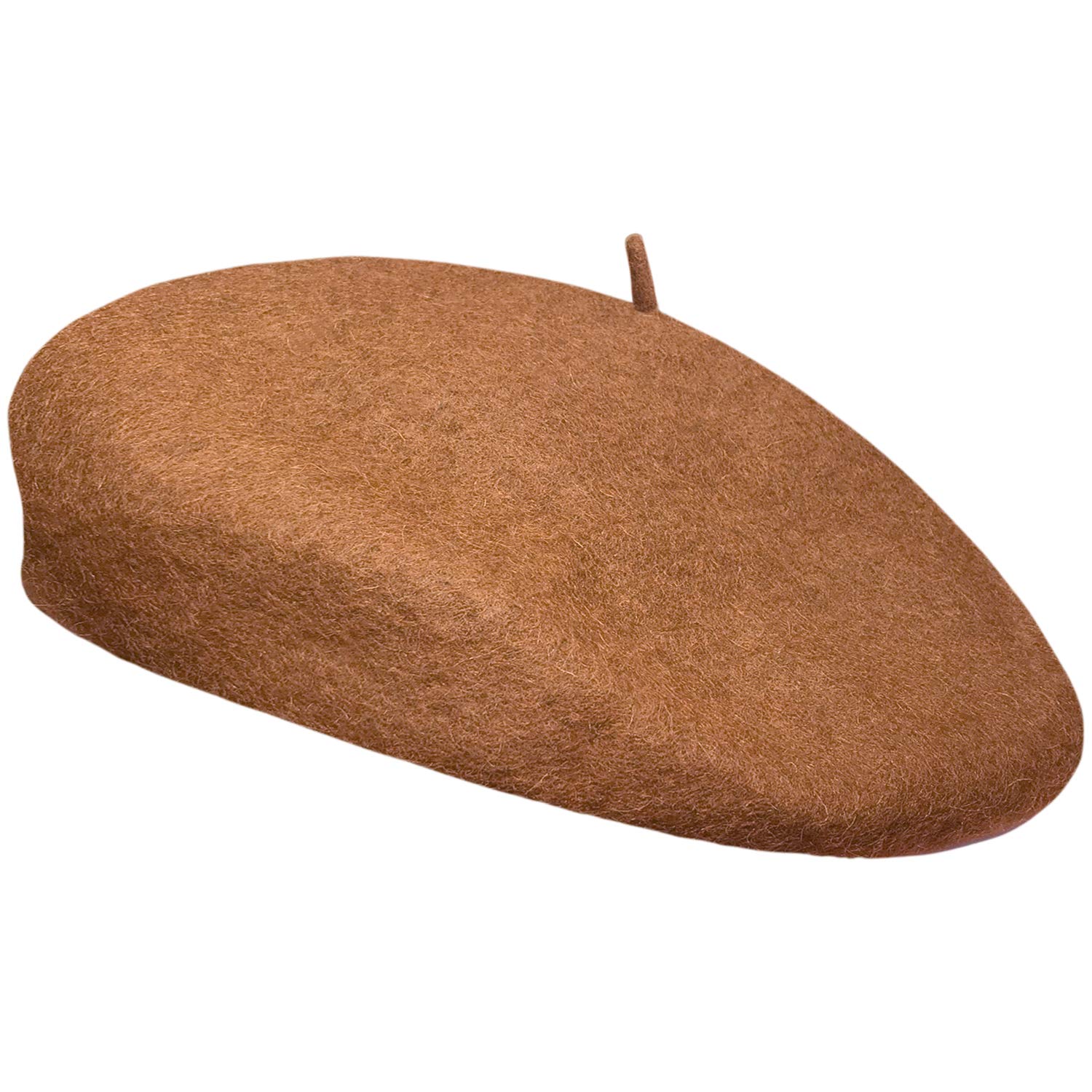 Toskatok Women's Camel Classic Plain French Style Beret Fashion Stylish Cap Hat Wool Chic Parisian Modern Artist Painter Hat