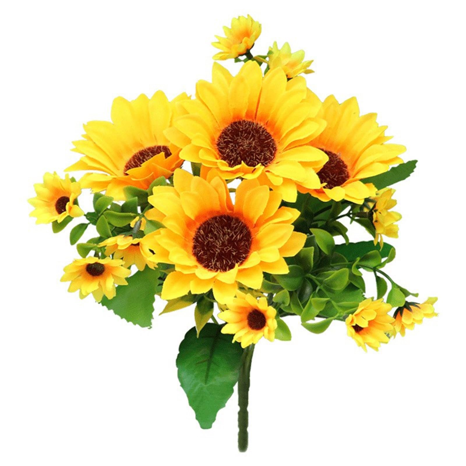 Dcrxz Artificial Flowers 5pcs 31cm Artificial Sunflowers Bouquet Flowers Shrubs Fake Flower for Outdoor Garden Home Decor Wedding Graduation Party Flower