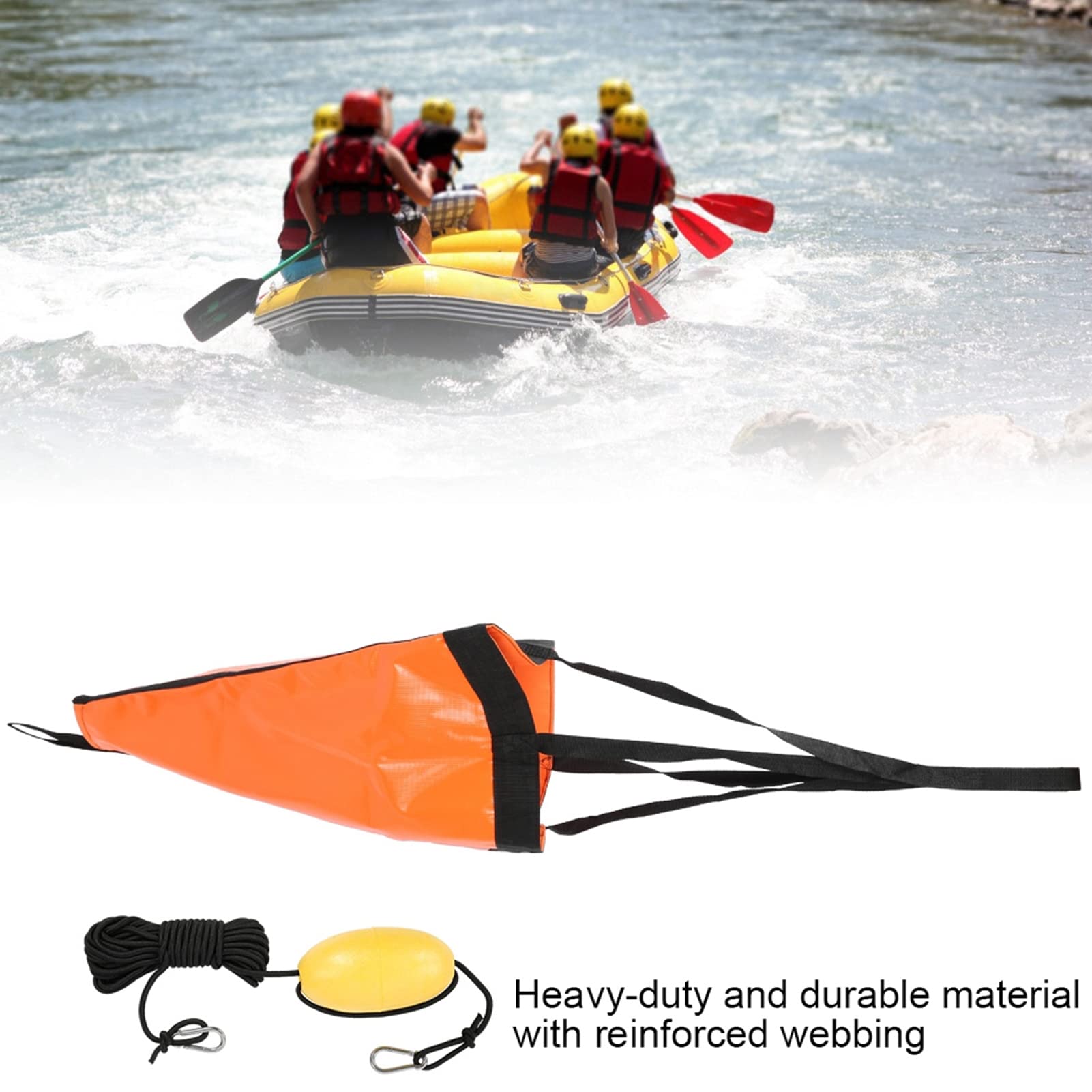 Flotteur d'ancre de pêche, Kit Flotteur PVC 32 Pouces Bateau Ancre Flottante avec bouée Ligne décharge Système Flotteur Boule bouée Drogue Accessoire d'ancrage pour pêche Kayak Ponton canoë