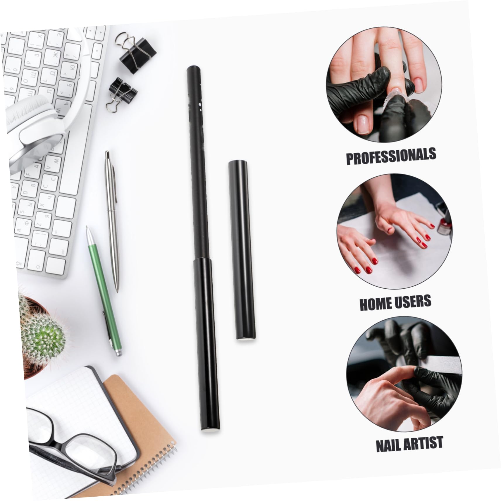 TOVINANNA 6Pcs Manicure Pen Caps Light Nail Art Pen Covers for Acrylic Nail Brushes and Extends Life of Nail Pens Durable and Compact Design