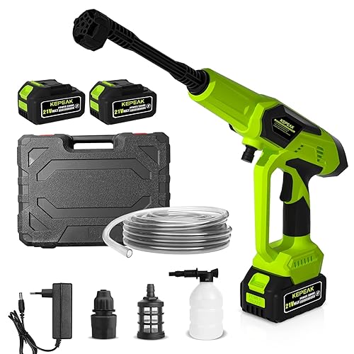 KEPEAK Cordless Pressure Washer, 1450PSI Portable Power Washer with 6-in-1