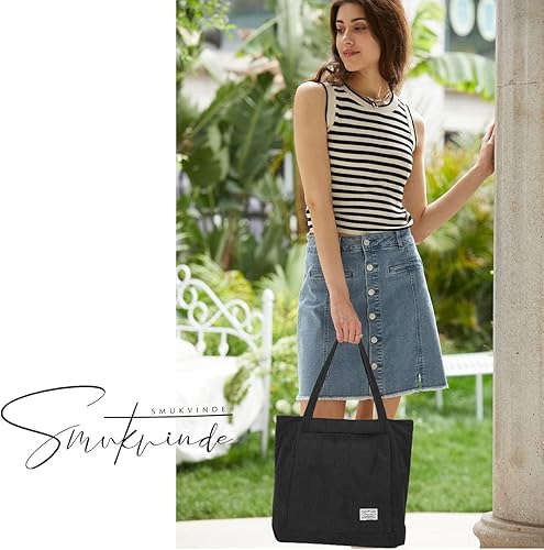 Miniatura 7 de Valleycomfy Corduroy Tote Bag for Women Hobo Handbag Large Shoulder Bag for Travel Work Shopping