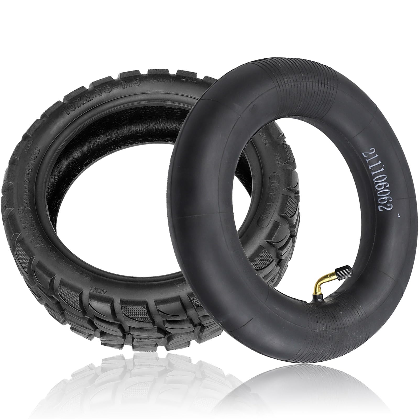 10x2,75-6,5 Pneus extérieurs et intérieurs pour Smartgyro Crossover Dual Cruiser, Speedway5, Dualtron3 Trottinette électrique E-Scooter - Pneus de rechange avec chambre à air